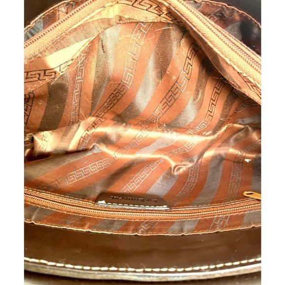 La Laurent BROWN GENUINE SUEDE LEATHER FLAP SATCHEL SHOULDER BAG HANDBAG PURSE - Picture 10 of 11